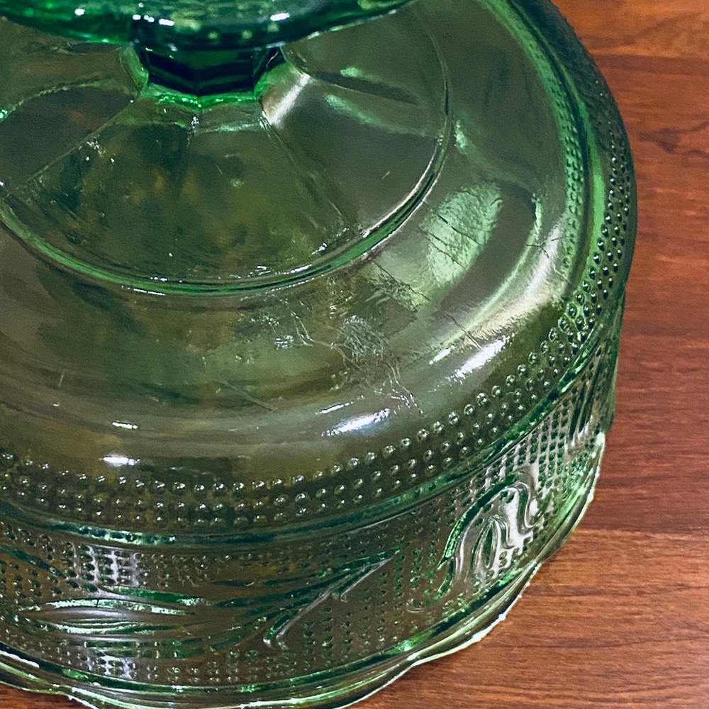 SOLD🌟3xHP🌟VTG Emerald Green Compote EO Brody USA - Picture 7 of 8